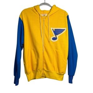 VINTAGE FACE OFF St Louis Blues Full Zip Sweatshirt NHL Hockey Mens M